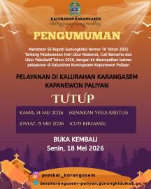 Jadwal Libur Pelayanan Kalurahan